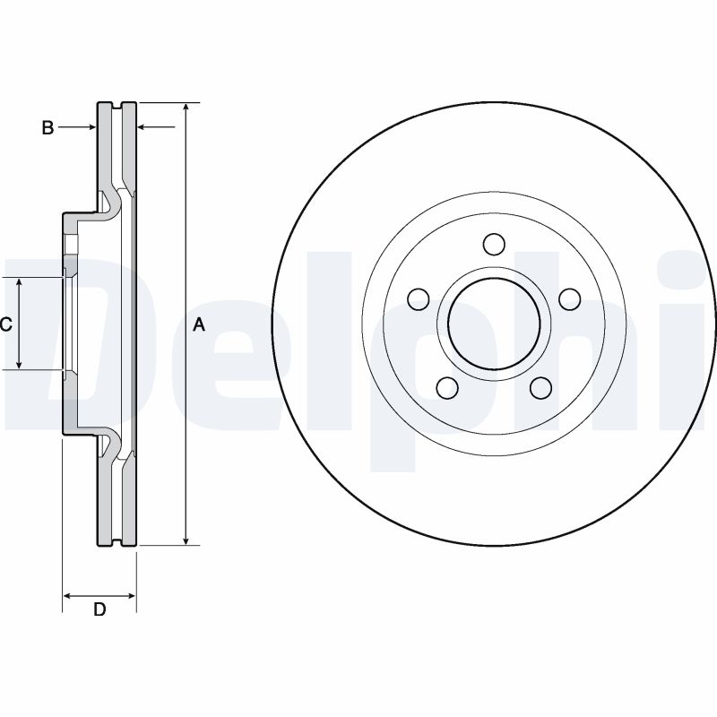DELPHI Bremseskive bg4676c 300mm 25mm for VOLVO
