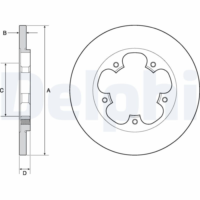 DELPHI Bremseskive bg4681c 308mm 16mm for FORD
