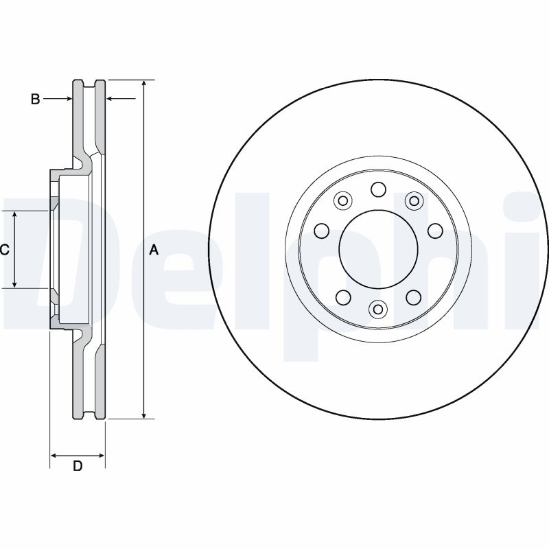 DELPHI Bremseskive bg4696c 304mm 28mm for PEUGEOT VAUXHALL IVECO DS PEUGEOT (DF-PSA) TOYOTA
