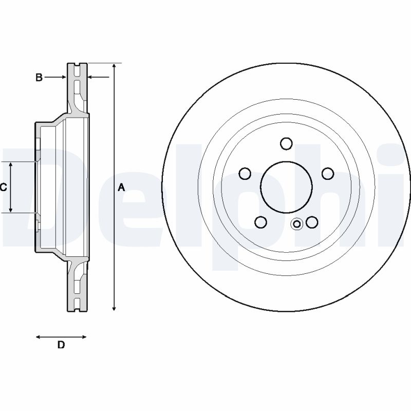 DELPHI Bremseskive bg4705c 320mm 24mm for MERCEDES-BENZ