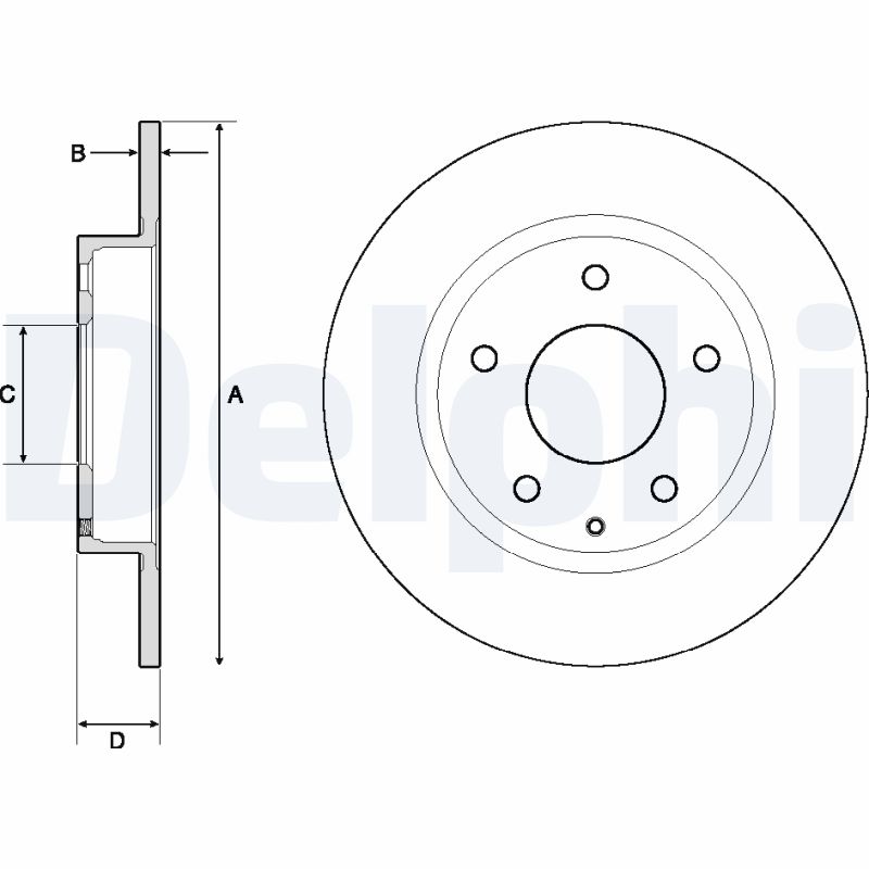 DELPHI Bremseskive bg4707c 265mm 9mm for MAZDA