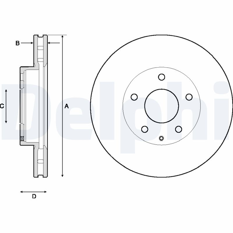 DELPHI Bremseskive bg4712c 280mm 25mm for MAZDA