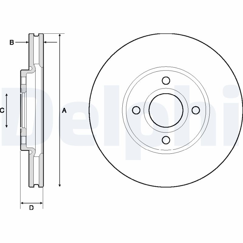 DELPHI Bremseskive bg4715c 278mm 25mm for FORD (CHANGAN) FORD