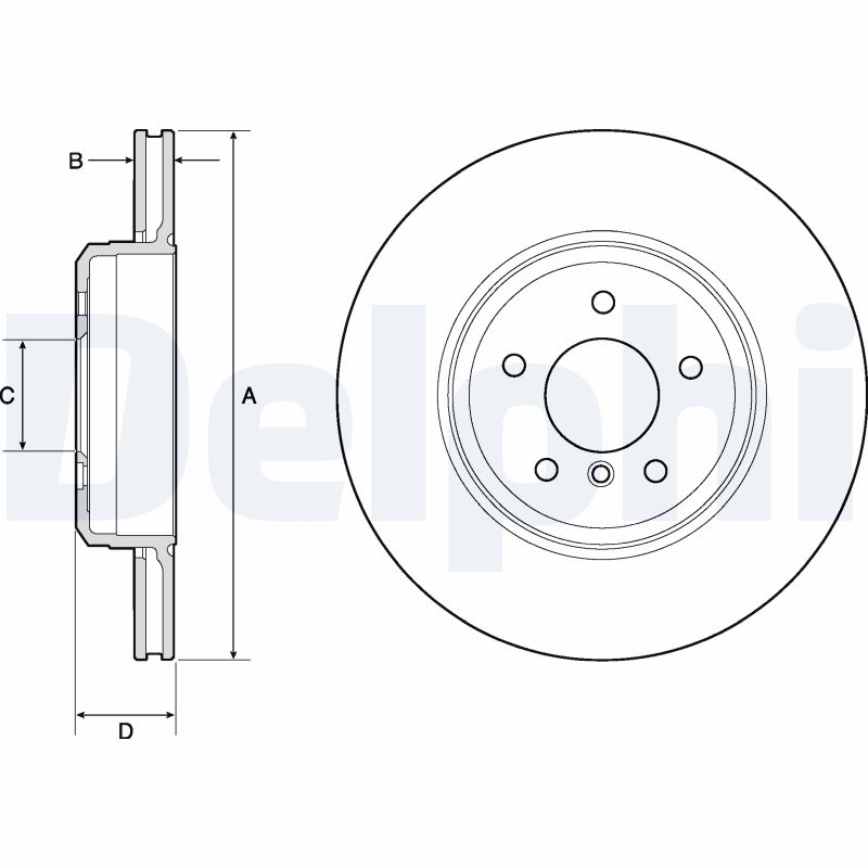 DELPHI Bremseskive bg4753c 345mm 24mm for BMW (BRILLIANCE)