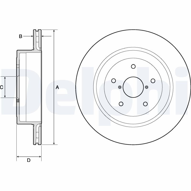 DELPHI Bremseskive bg4775c 316mm 20mm for SUBARU