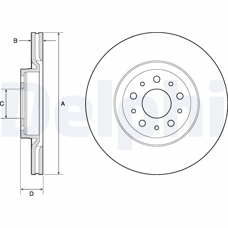 DELPHI Bremseskive bg4797c 284mm 22mm for FIAT