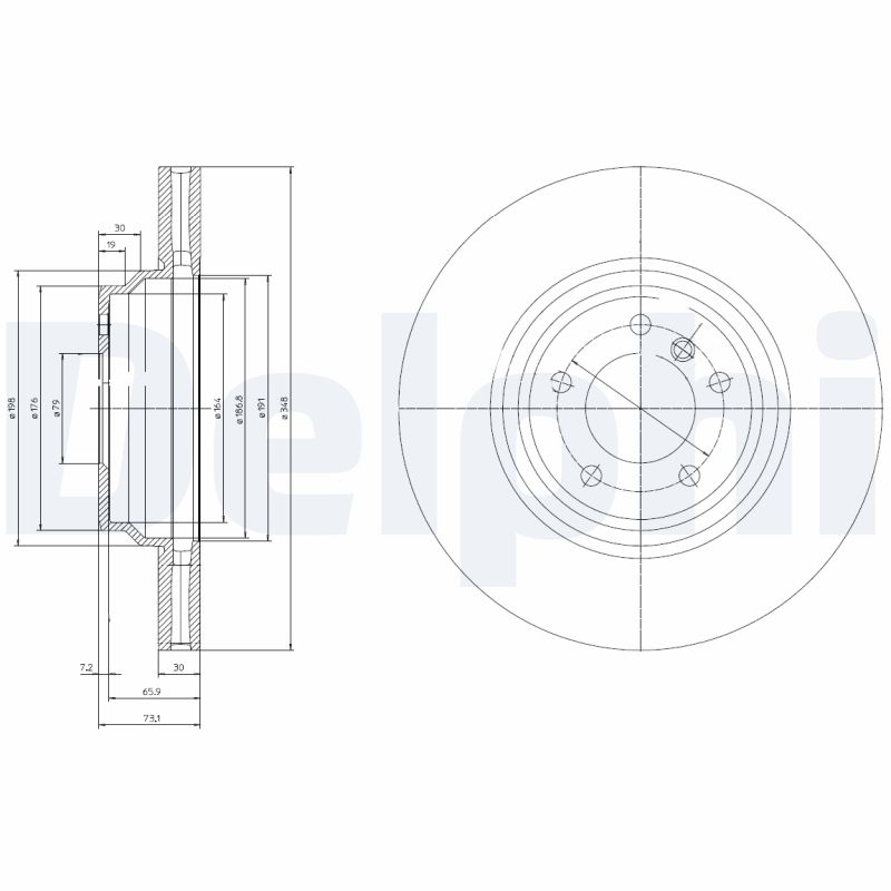 DELPHI Bremseskive bg9019 348mm 30mm for BMW