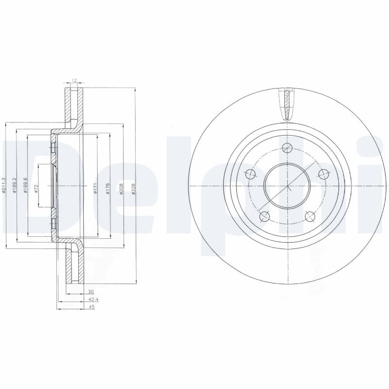 DELPHI Bremseskive bg9058 328mm 30mm for JEEP