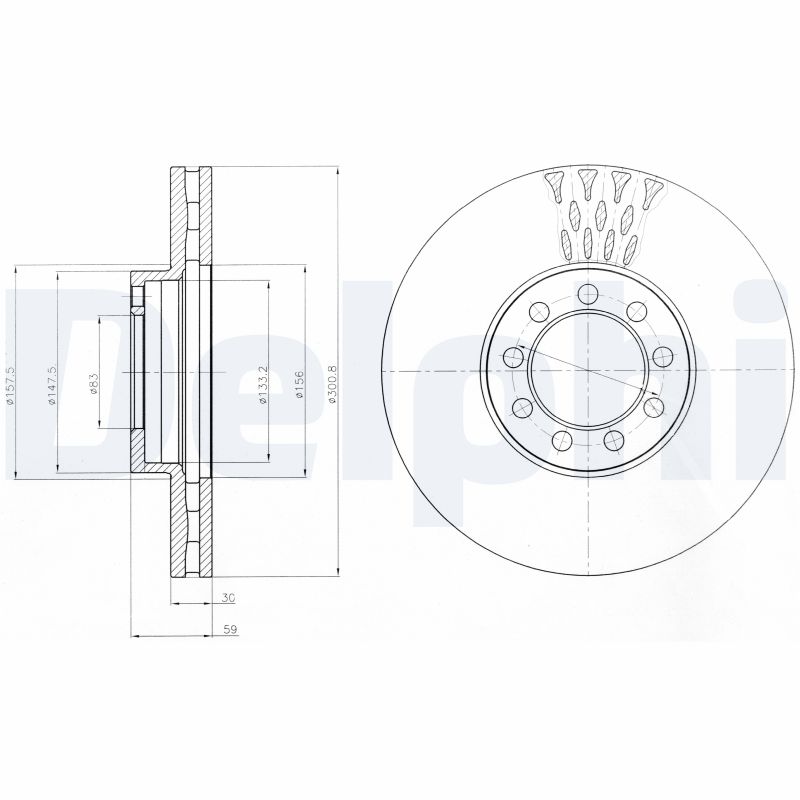 DELPHI Bremseskive bg9062 301mm 30mm for IVECO