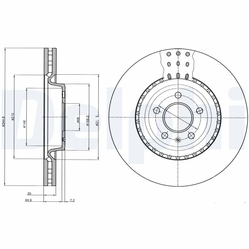 DELPHI Bremseskive bg9110c 345mm 30mm for AUDI AUDI (FAW) VW (SVW) PORSCHE