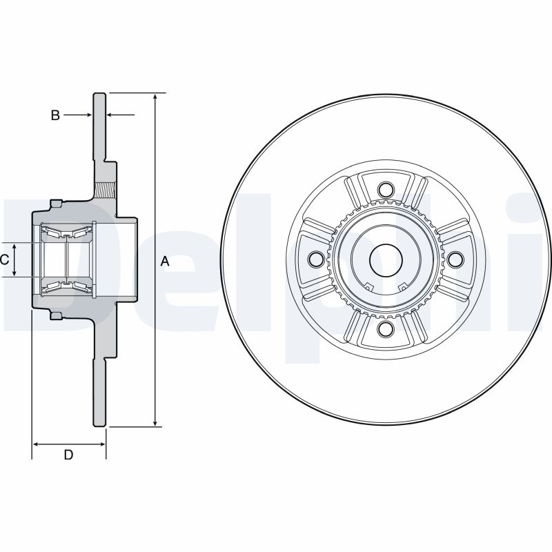 DELPHI Bremseskive bg9114rs 238mm 8mm for RENAULT