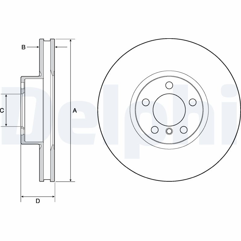 DELPHI Bremseskive bg9141c 348mm 36mm for BMW