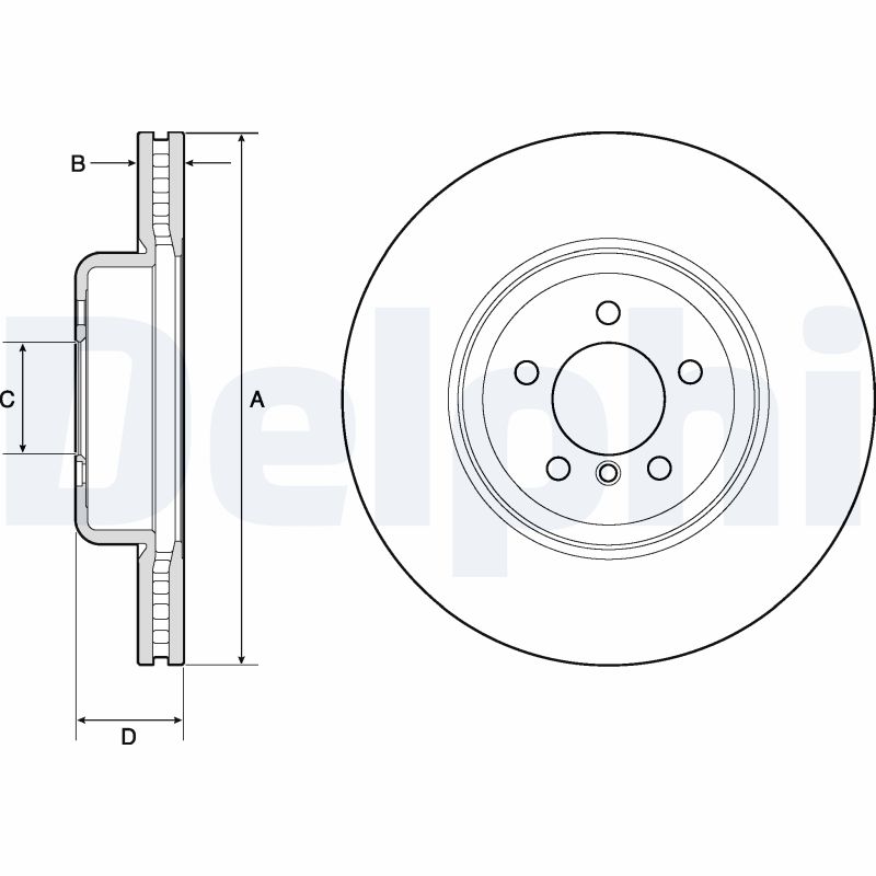 DELPHI Bremseskive bg9158c 370mm 30mm for BMW