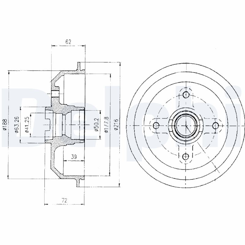 DELPHI Bremsetromle bf107 for FORD