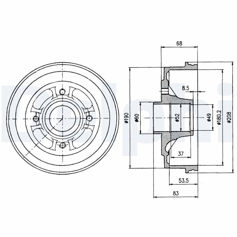 DELPHI Bremsetromle bf272 for RENAULT