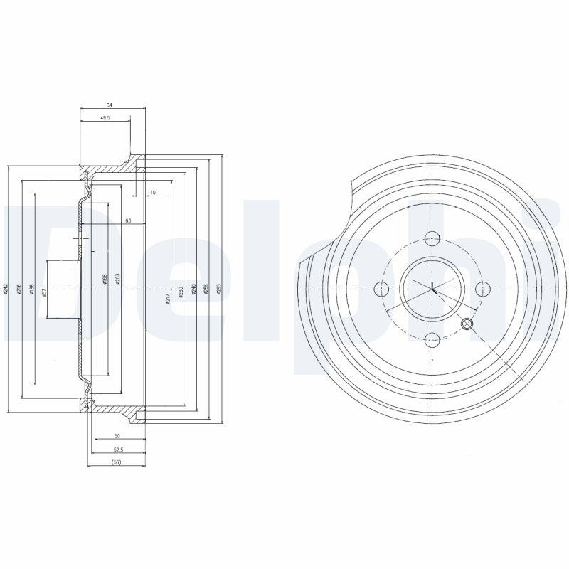 DELPHI Bremsetromle BF367 for OPEL VAUXHALL CHEVROLET