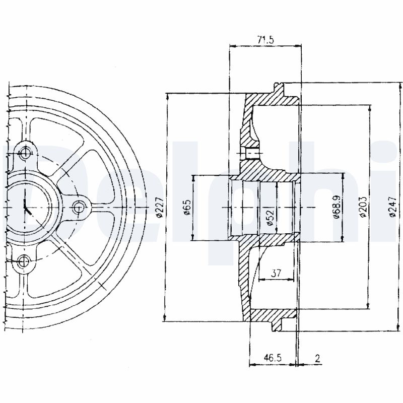 DELPHI Bremsetromle bf392 for CITROËN PEUGEOT PEUGEOT (DF-PSA)