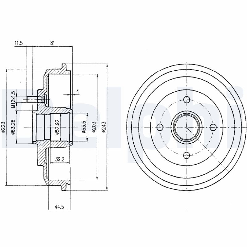 DELPHI Bremsetromle bf402 for FORD