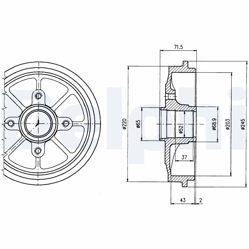 DELPHI Bremsetromle bf484 for PEUGEOT CITROËN