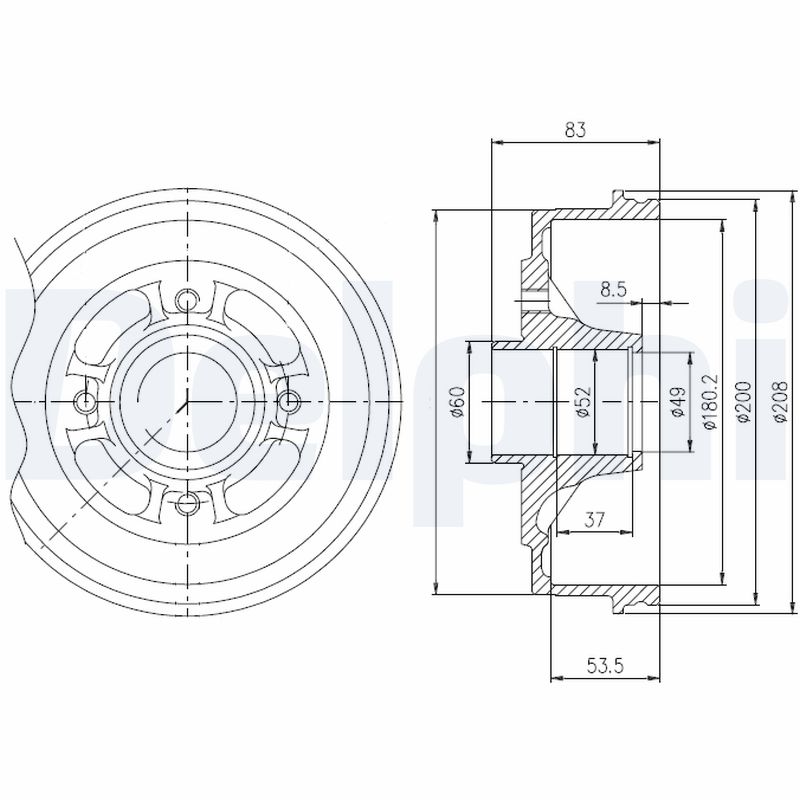 DELPHI Bremsetromle bfr272 for RENAULT