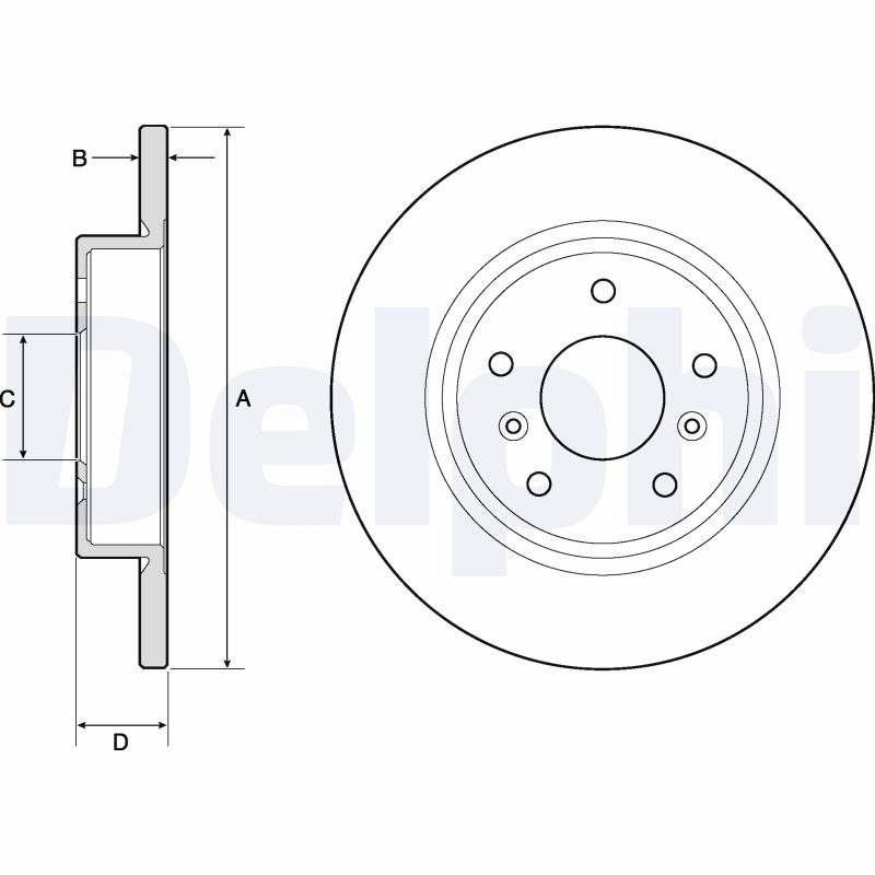 DELPHI Bremseskive bg4807c 290mm 13mm for NISSAN RENAULT