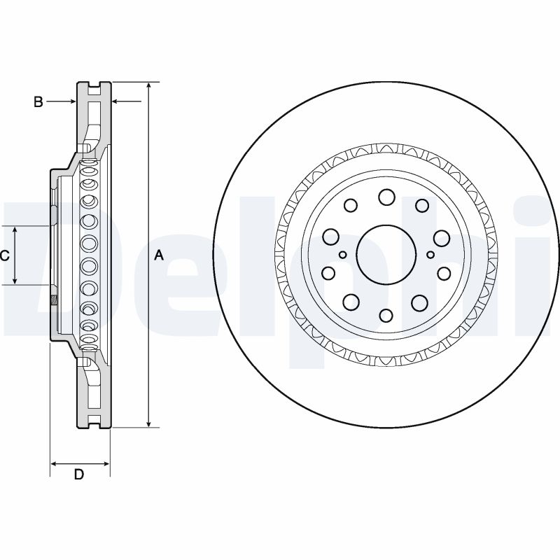 DELPHI Bremseskive bg9186c 357mm 34mm for TOYOTA