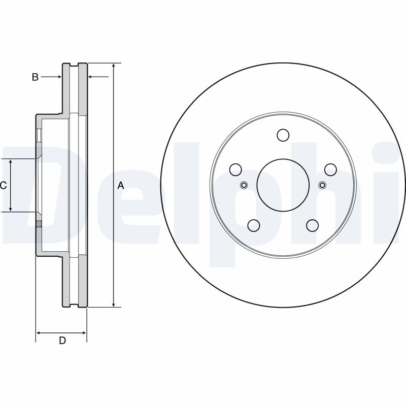 DELPHI Bremseskive bg4926c 281mm 28mm for TOYOTA