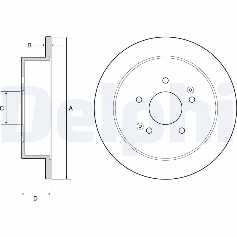 DELPHI Bremseskive bg4940c 284mm 10mm for SSANGYONG