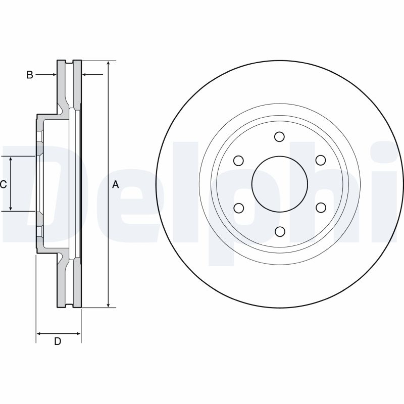 DELPHI Bremseskive bg4941 296mm 28mm for NISSAN RENAULT