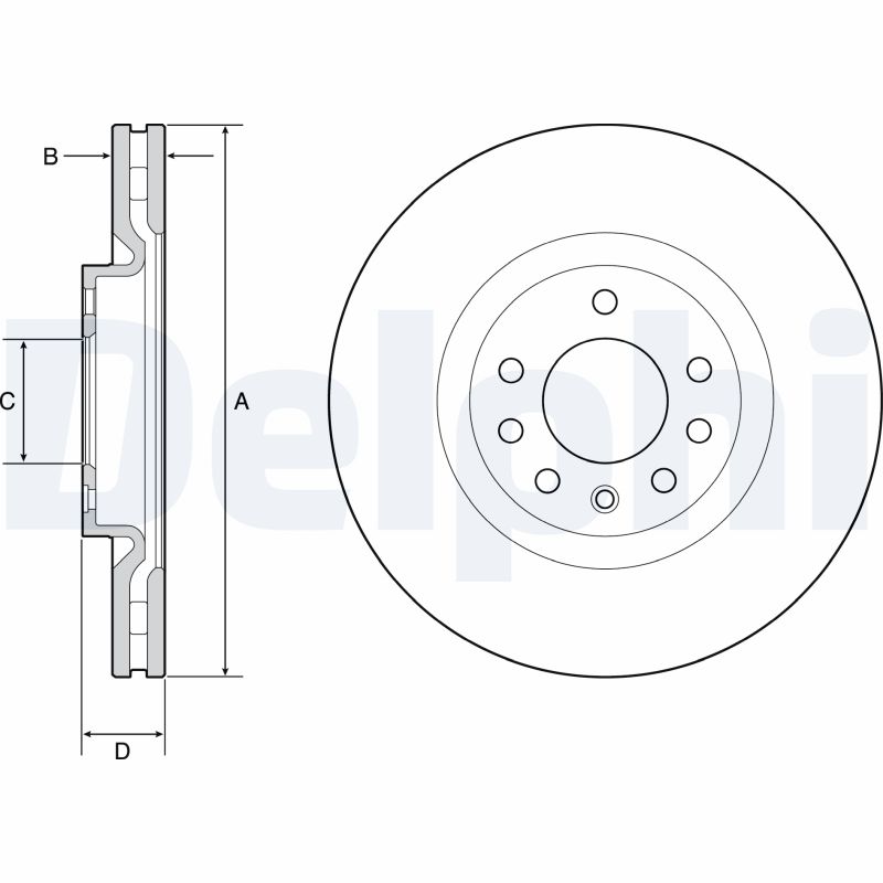 DELPHI Bremseskive bg4944c 305mm 28mm for OPEL VAUXHALL
