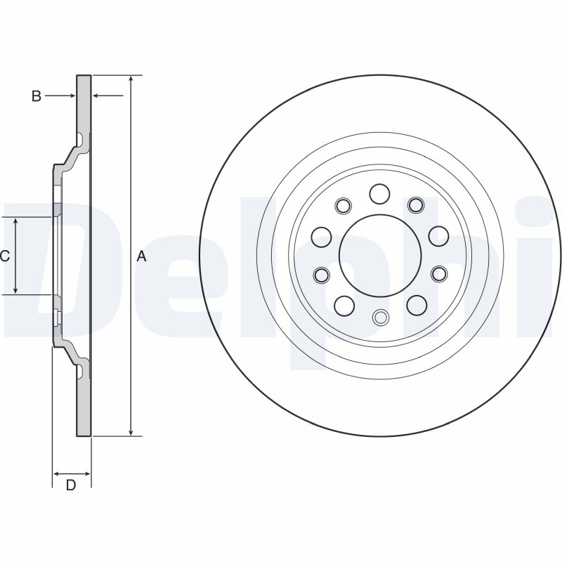 DELPHI Bremseskive bg4961c 320mm 12mm for JEEP