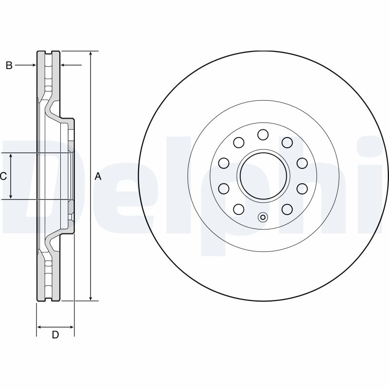 DELPHI Bremseskive bg9202c 340mm 30mm for AUDI