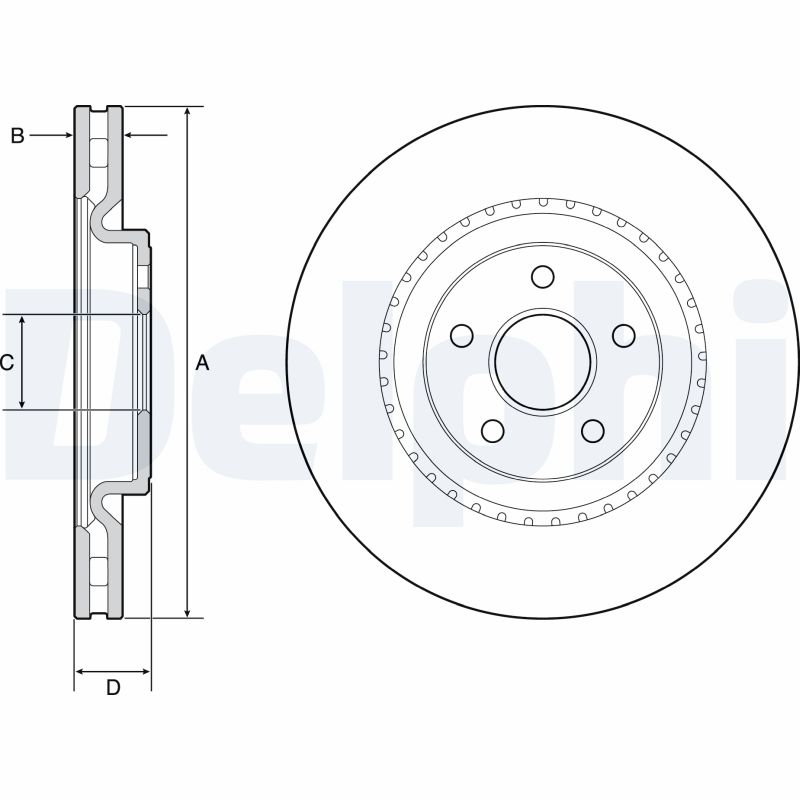 DELPHI Bremseskive bg9213c 380mm 34mm for JEEP