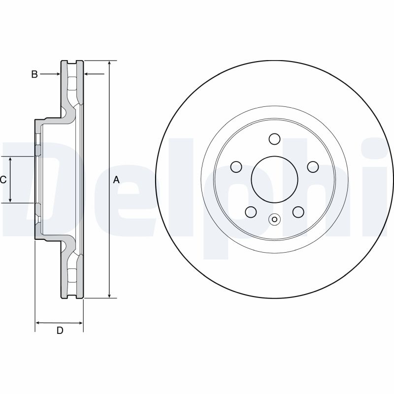 DELPHI Bremseskive bg9220c 355mm 32mm for TESLA