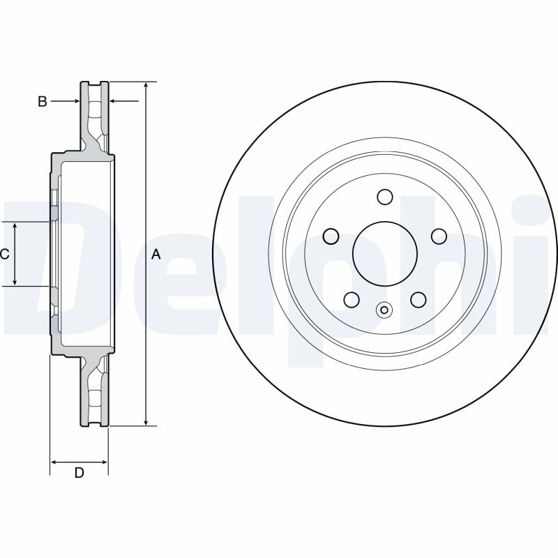DELPHI Bremseskive bg9221c 365mm 28mm for TESLA