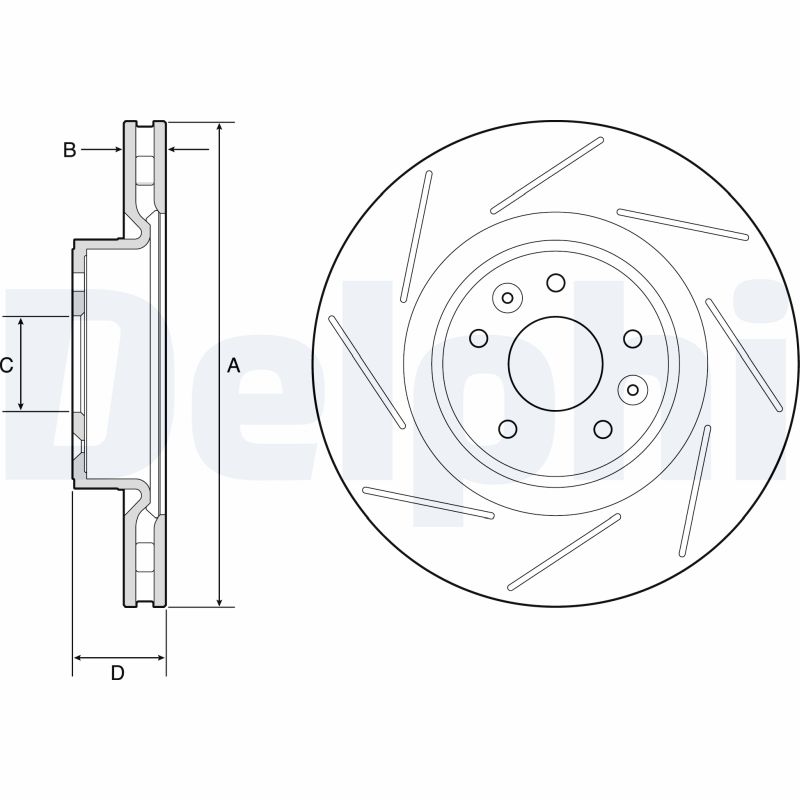 DELPHI Bremseskive bg9224c lukket/perforeret 340mm 28mm for RENAULT