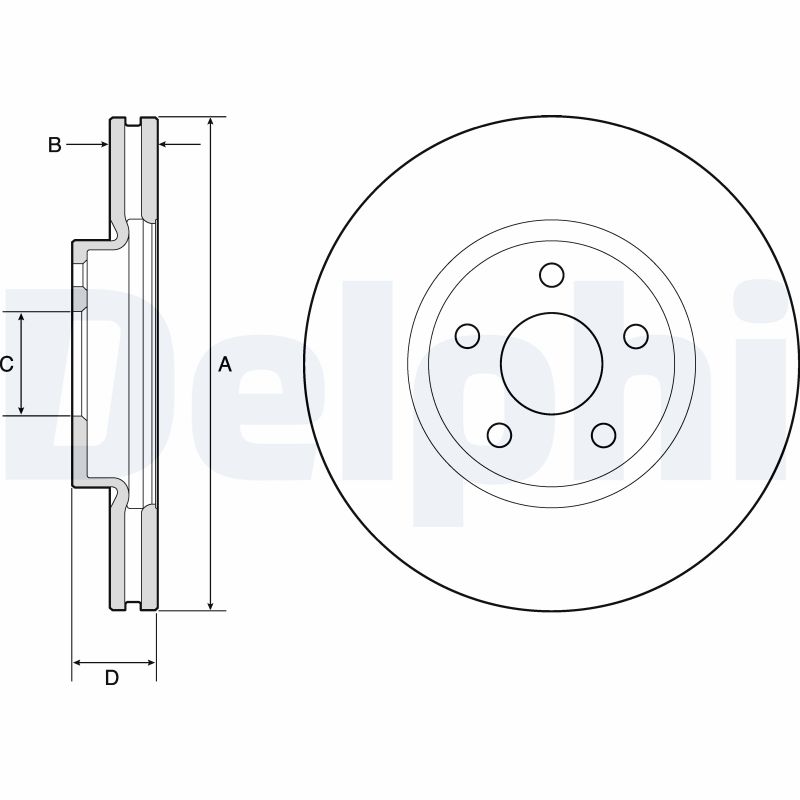 DELPHI Bremseskive bg4803c 300mm 28mm for FORD