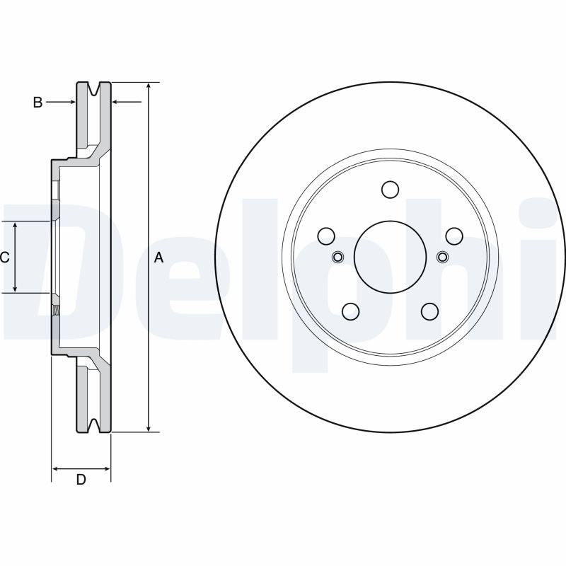 DELPHI Bremseskive bg4952c 299mm 28mm for TOYOTA
