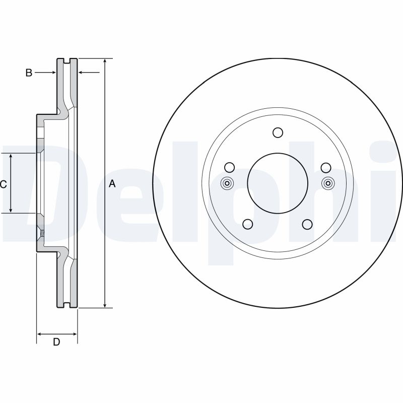 DELPHI Bremseskive bg4955c 280mm 22mm for KIA