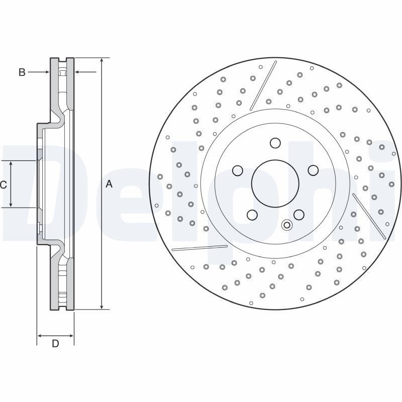 DELPHI Bremseskive bg9229c lukket/perforeret 350mm 32mm for MERCEDES-BENZ