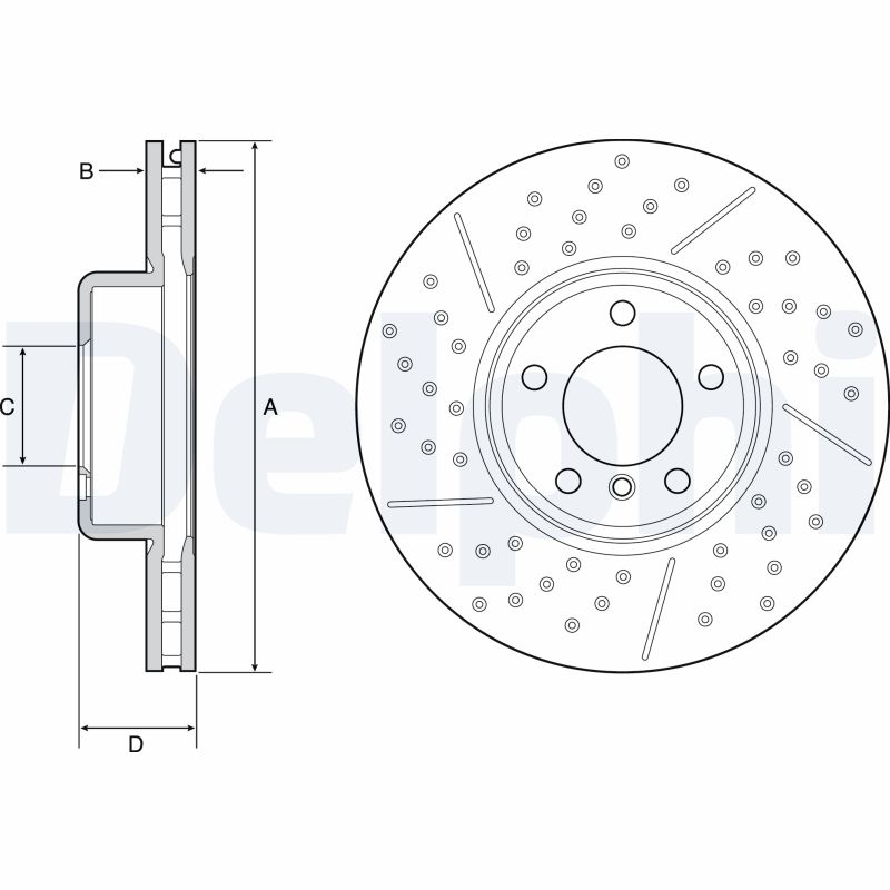 DELPHI Bremseskive bg9234c lukket/perforeret 340mm 30mm for BMW (BRILLIANCE) BMW