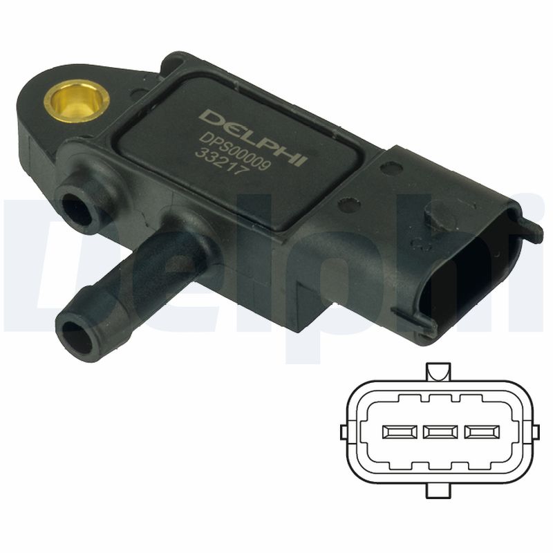 DELPHI Sensor,udstødningstryk dps00009 for OPEL FORD FIAT CADILLAC GENERAL MOTORS SUZUKI