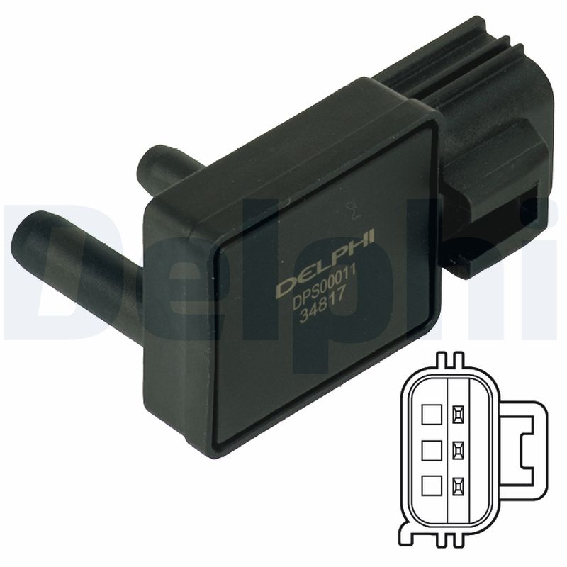 DELPHI Sensor,udstødningstryk dps00011 for FORD FORD USA VOLVO PEUGEOT MAZDA