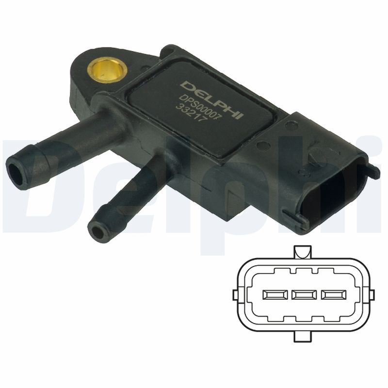 DELPHI Sensor,udstødningstryk dps00007 for FIAT LANCIA JEEP CITROËN IVECO SUZUKI