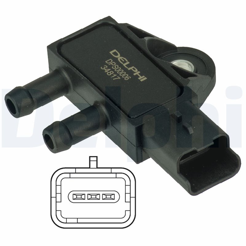 DELPHI Sensor,udstødningstryk dps00006 for PEUGEOT DS CITROËN MINI