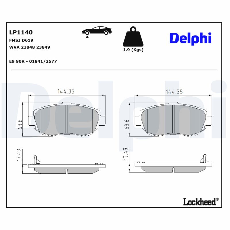 DELPHI Bremseklodser lp1140 for LEXUS TOYOTA