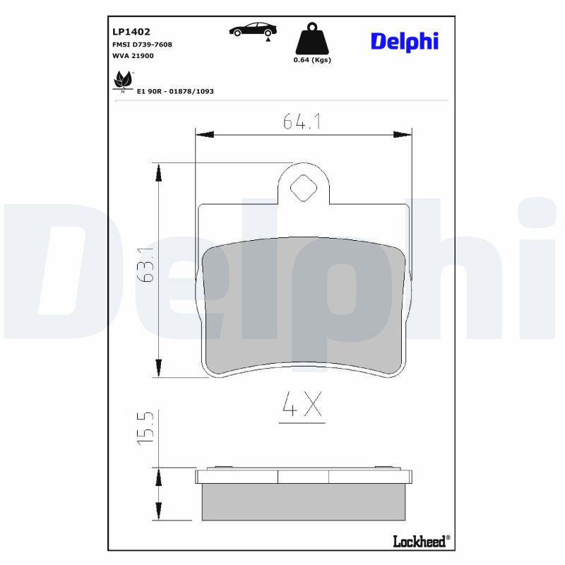 DELPHI Bremseklodser lp1402 for MERCEDES-BENZ