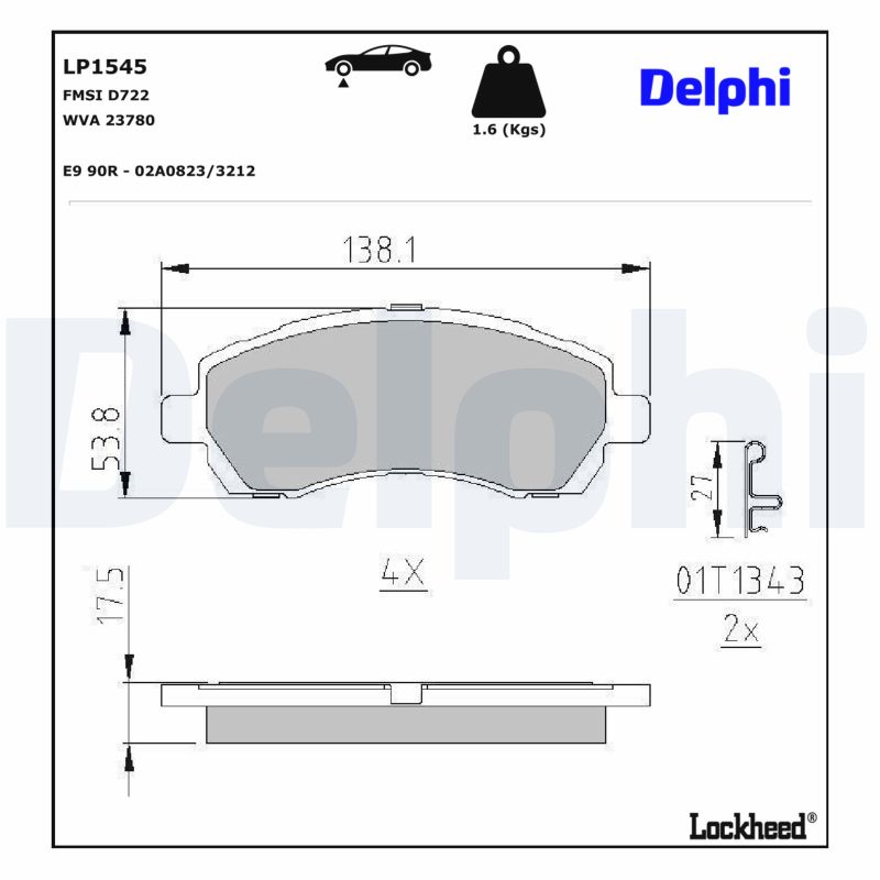 DELPHI Bremseklodser lp1545 for SUBARU