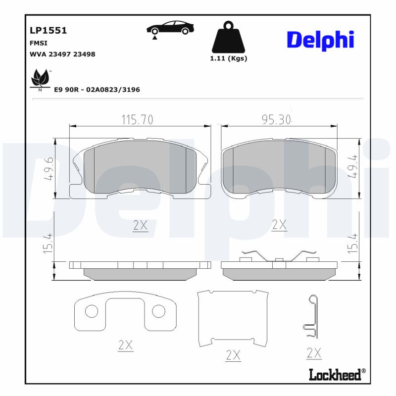DELPHI Bremseklodser lp1551 for DAIHATSU