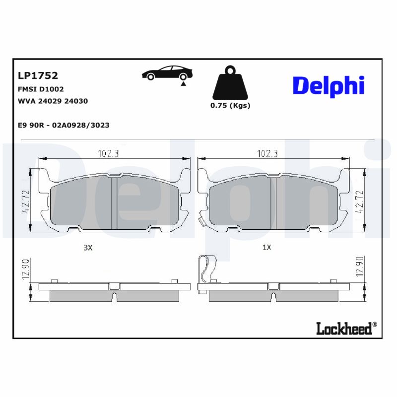 DELPHI Bremseklodser lp1752 for MAZDA
